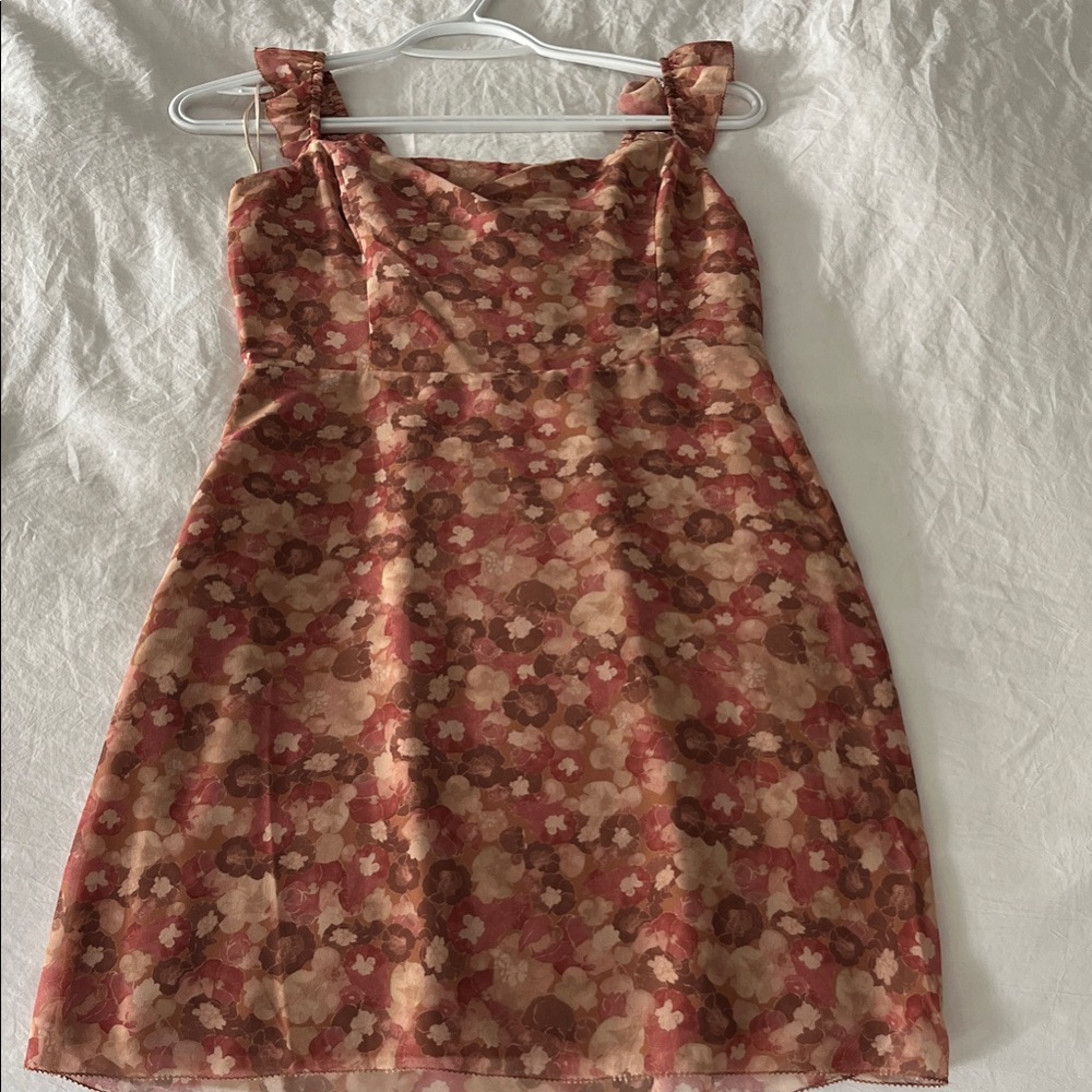 Wilfred Floral Dress - Pink and Brown